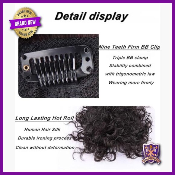 Human Hair Topper With Bangs - Clip-in Piece for Thinning Hair, Add Volume